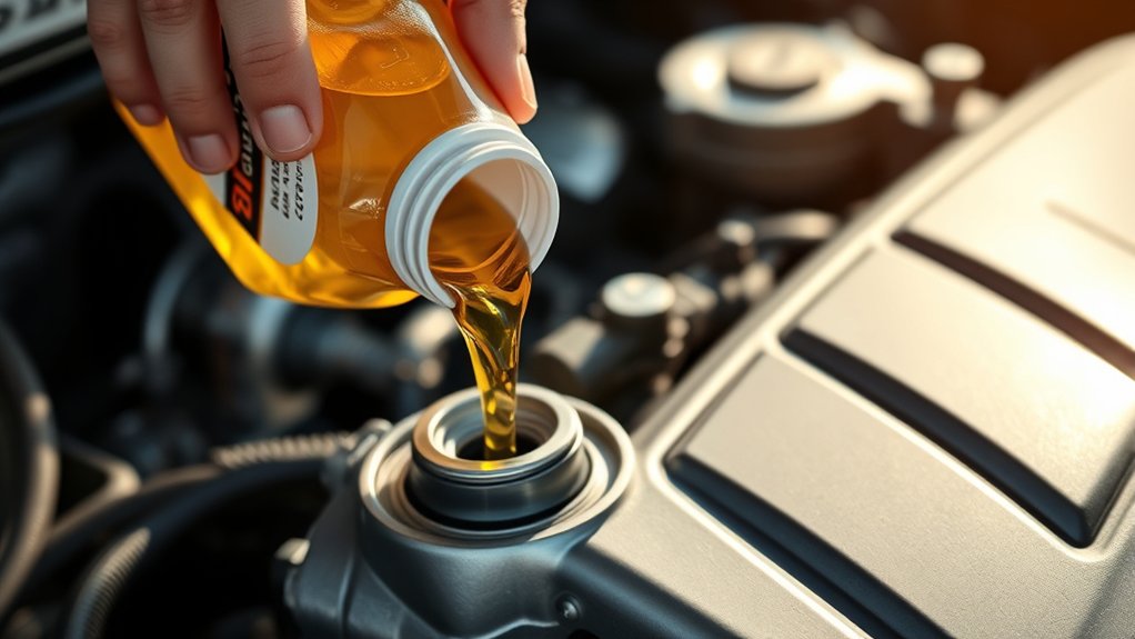 add oil carefully and accurately