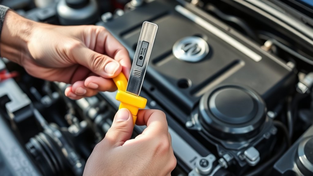 check oil dipstick properly