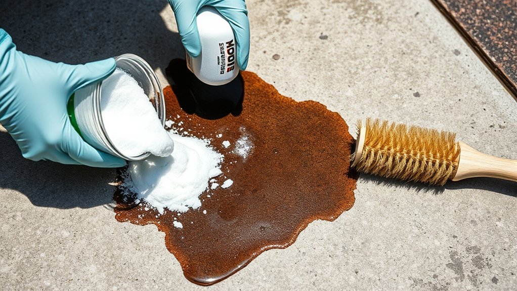 clean engine oil spots