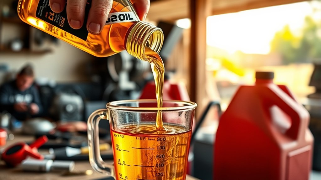 correct oil fuel mixing ratios