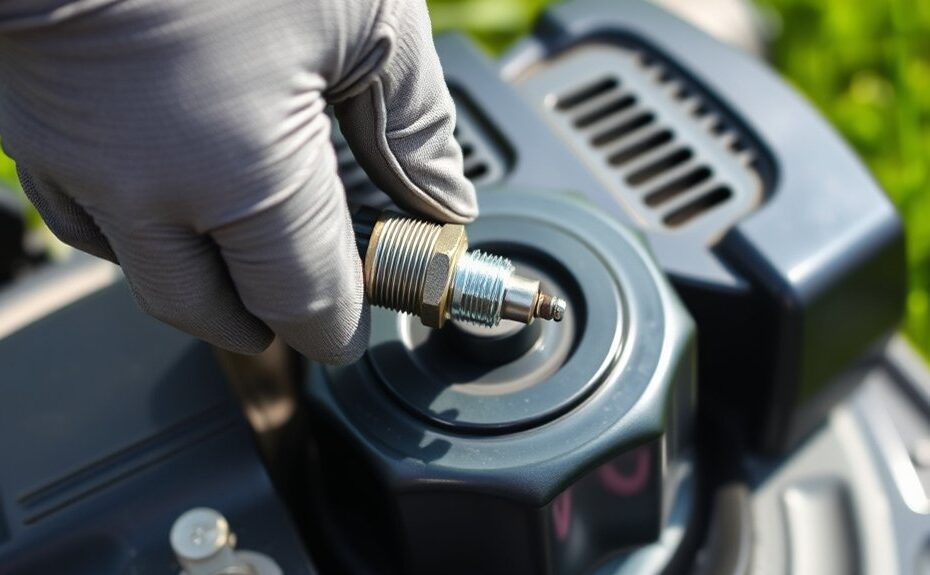 inspect lawn mower spark plug