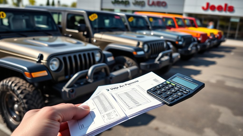 jeep wrangler payment variations
