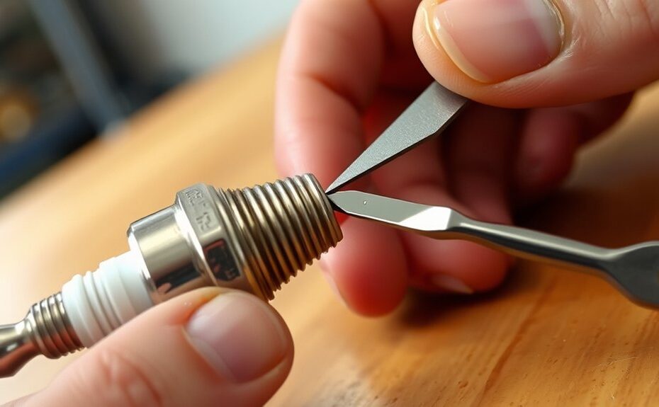 measuring spark plug gaps