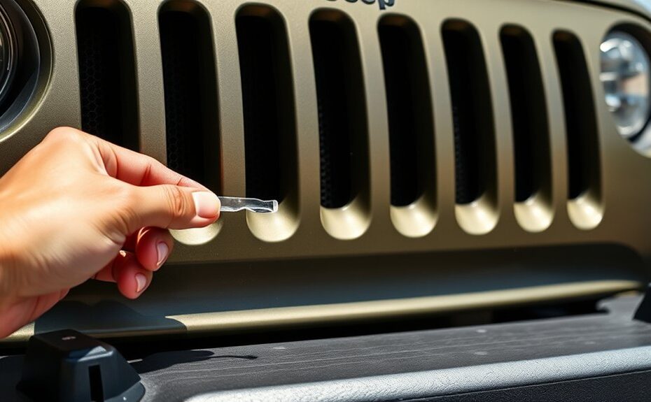 remove jeep wrangler grill inserts
