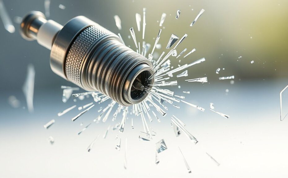 spark plug glass shattering
