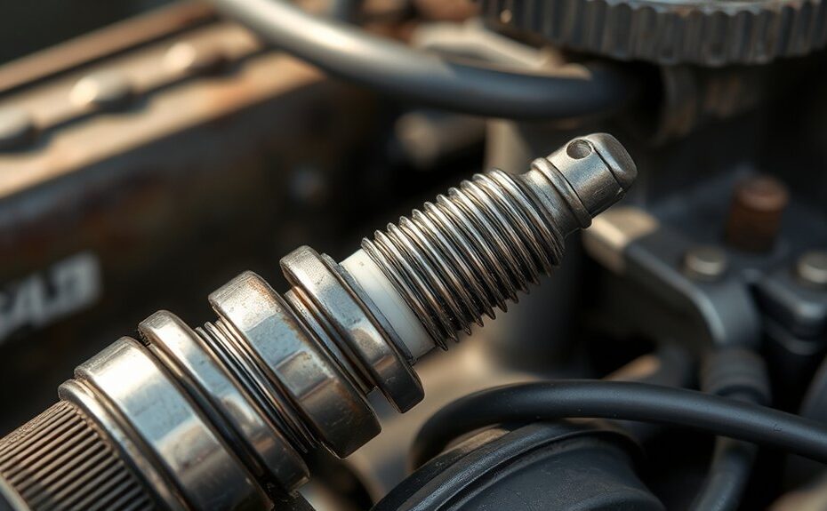 spark plug ignites engine