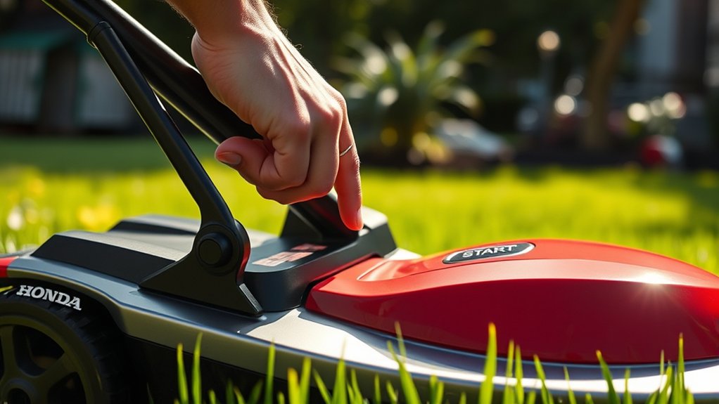 charge secure bag engage safety start mower