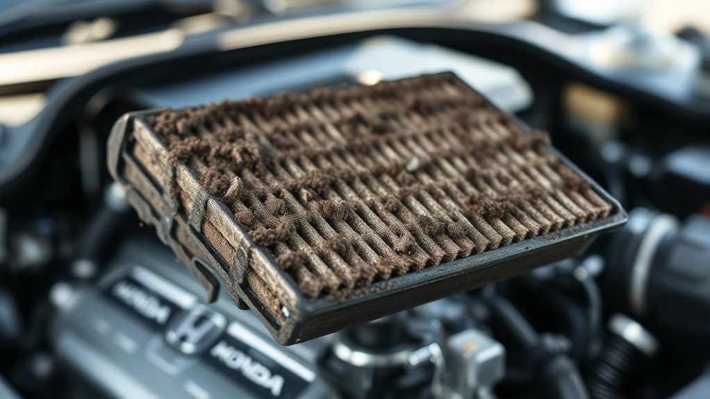 clogged filter hinders acceleration