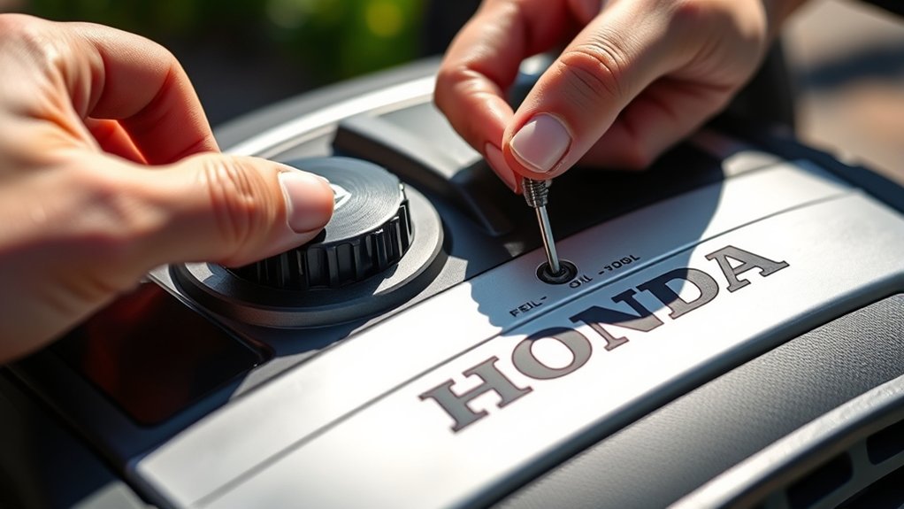 fuel and oil level checks for honda inverter generator