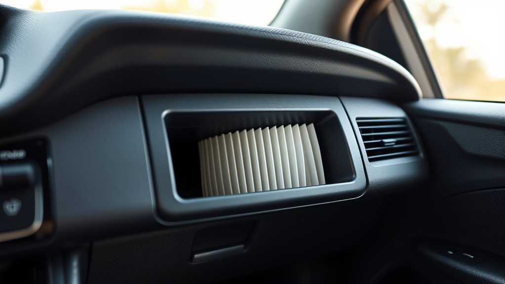 glove box behind filter housing