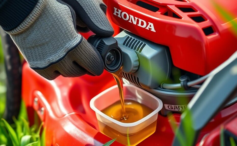 honda lawn mower oil change procedure