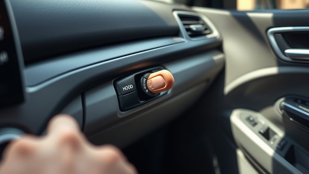 honda odyssey hood release location and action