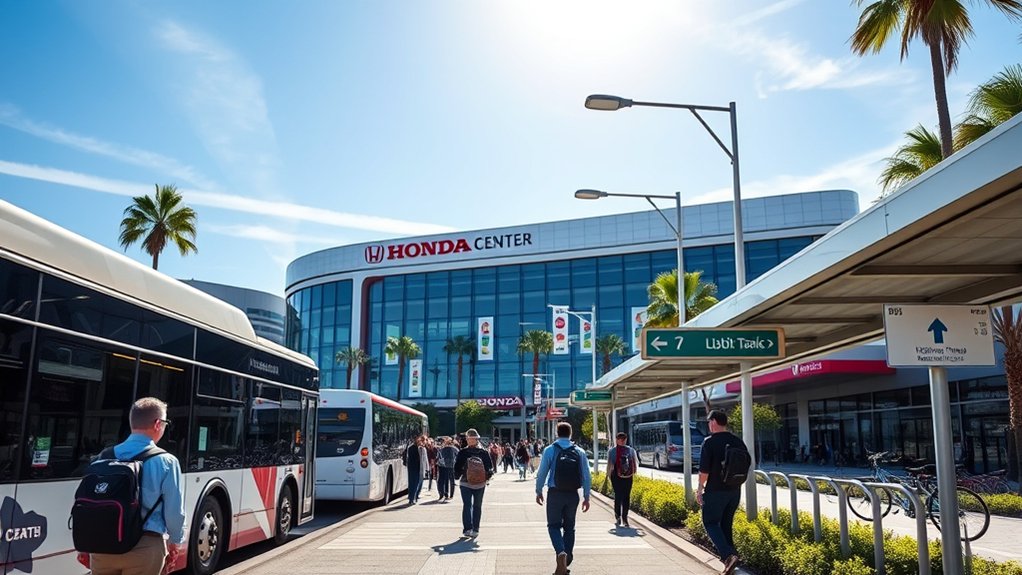 public transit options near honda center
