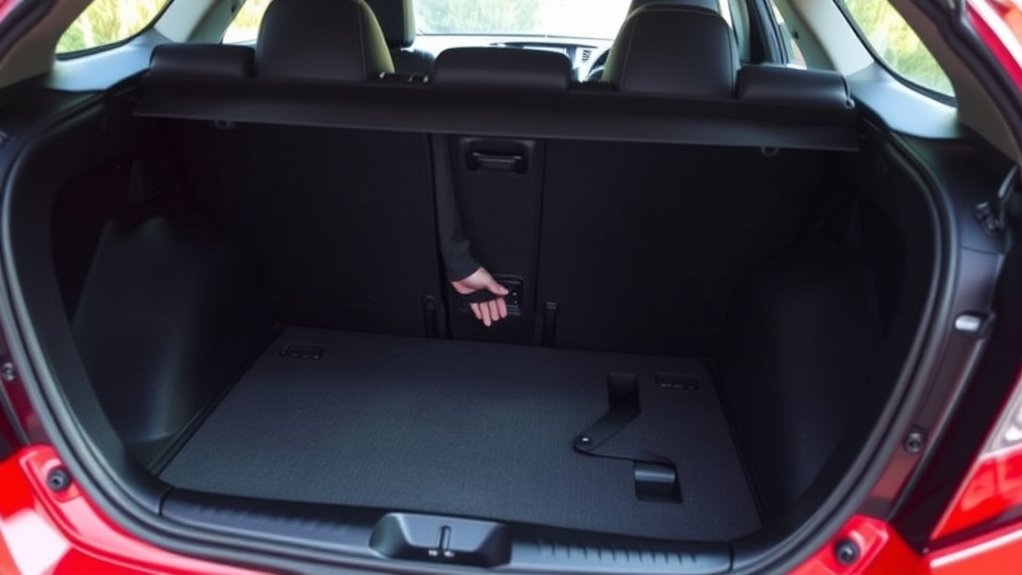 rear seat release to trunk latch