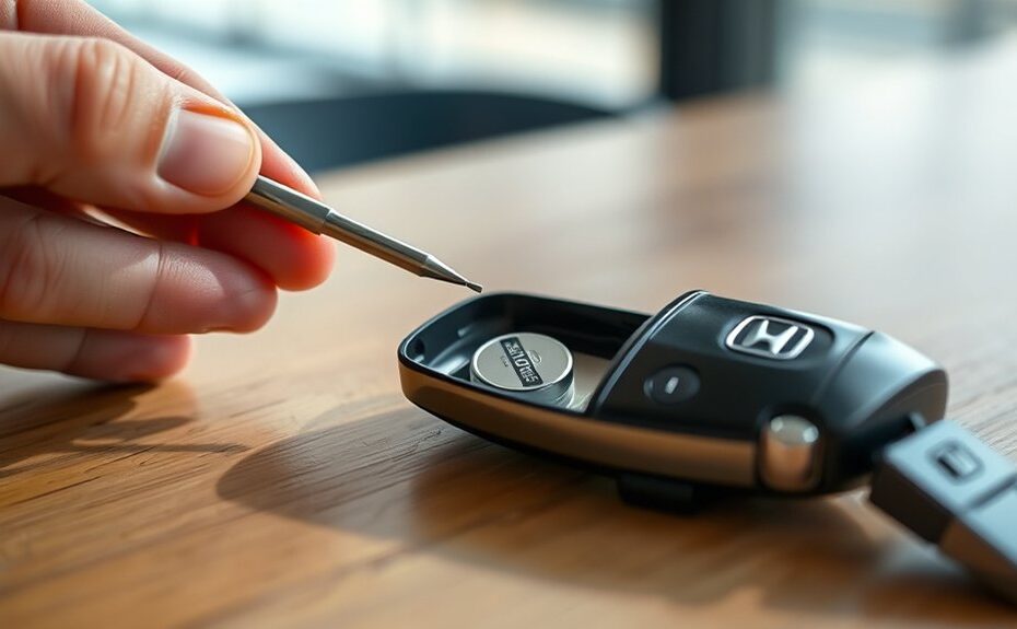 replacing honda key fob battery step by step