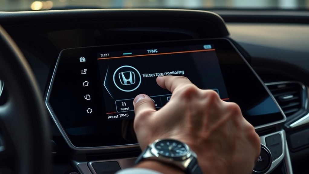 reset tpms via honda infotainment prompts