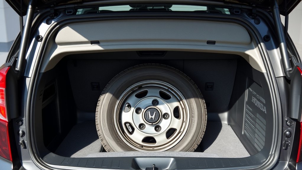 spare tire under rear floor