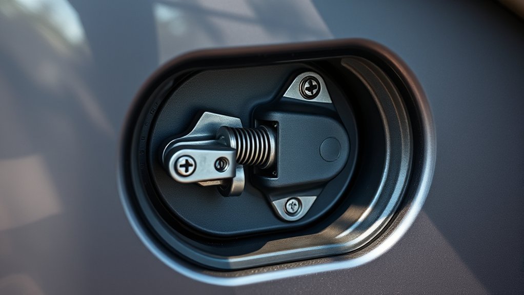 spring loaded fuel door latch system release