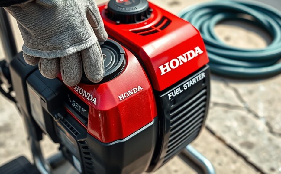 starting a honda pressure washer